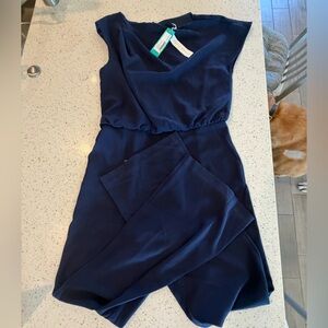 Trina Turk Navy Blue Wrap Jumpsuit Size 6